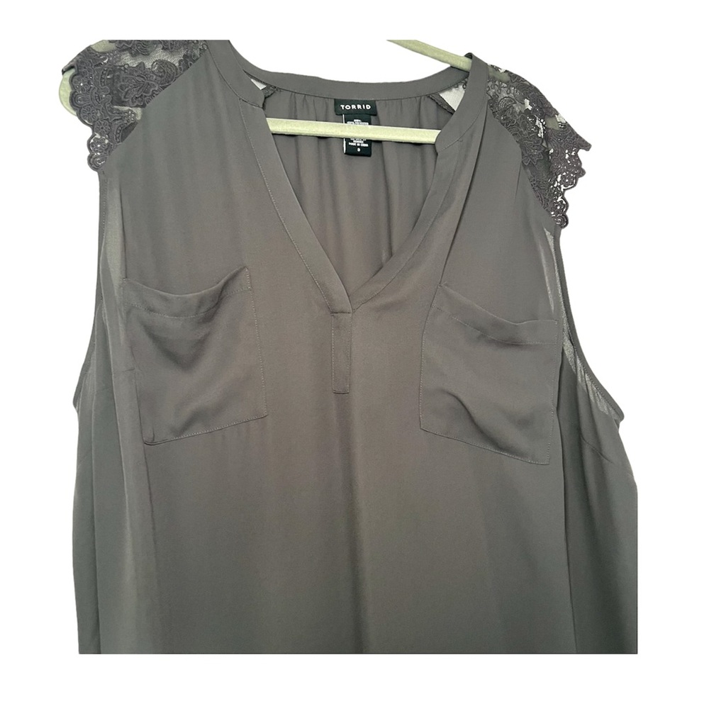 Torrid | Dark Gray Pullover Blouse - image 3